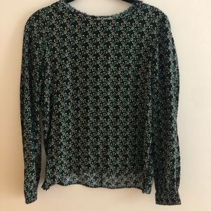Zara XS printed Green top